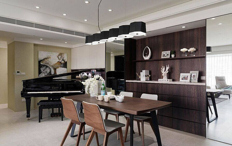 现代三居室餐厅搭配效果图