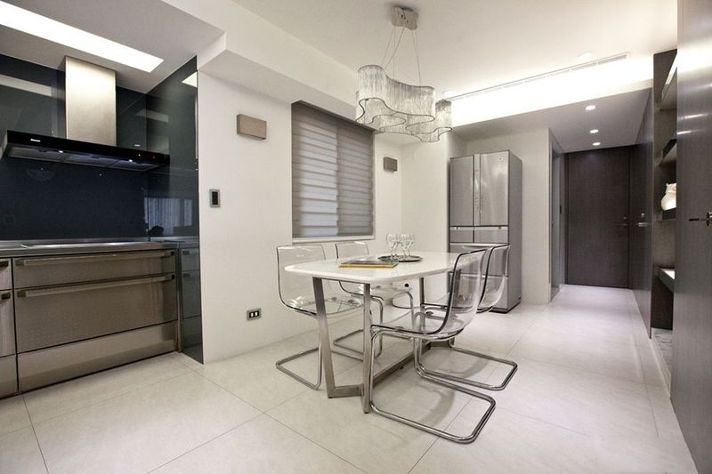 现代简约设计家居厨房餐厅一体化装修效果图 现代简约设计家居厨房餐厅一体化装修效果图