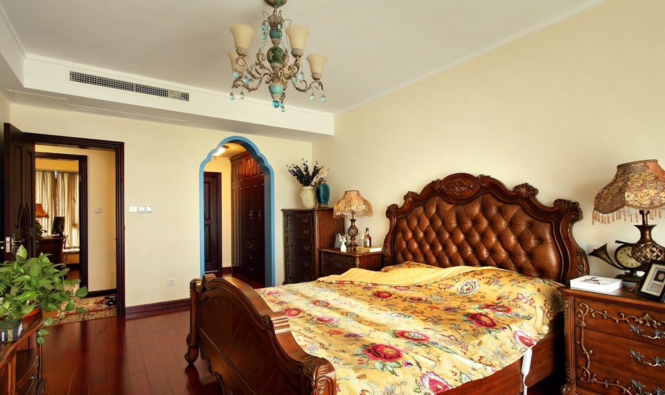 美式复古田园风卧室效果图