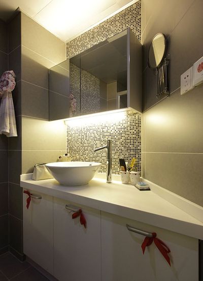 时尚现代卫生间马赛克背景墙效果图