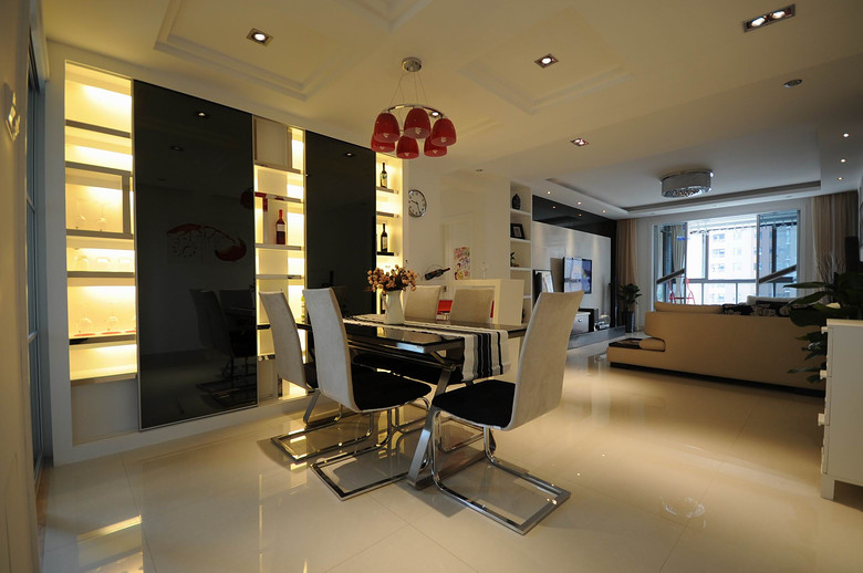 精美镜面不锈钢酒柜餐厅效果图 精美镜面不锈钢酒柜餐厅效果图