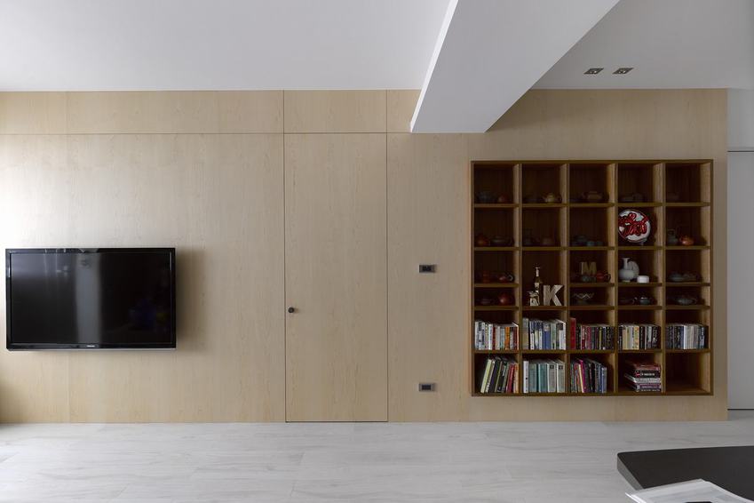 美式风格隐形门背景墙设计 - 效果图