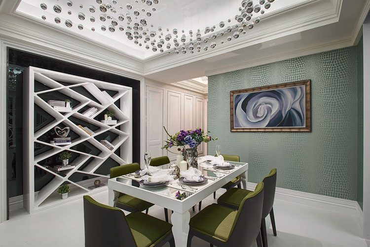 欧式餐厅创意隔断效果图