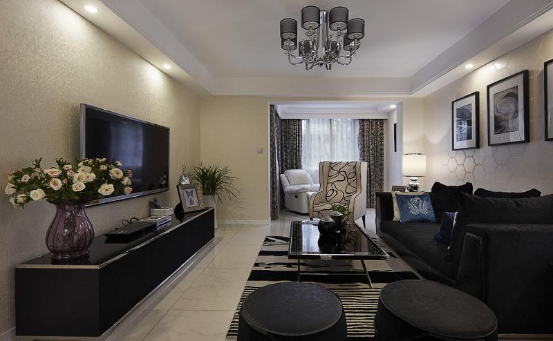 时尚现代客厅室内装潢图 - 效果图