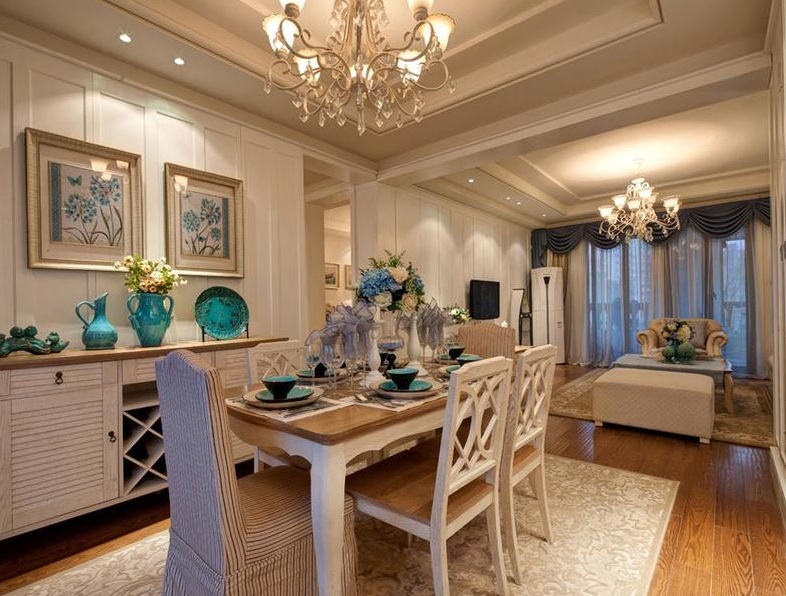 唯美精致欧式餐厅背景墙图片