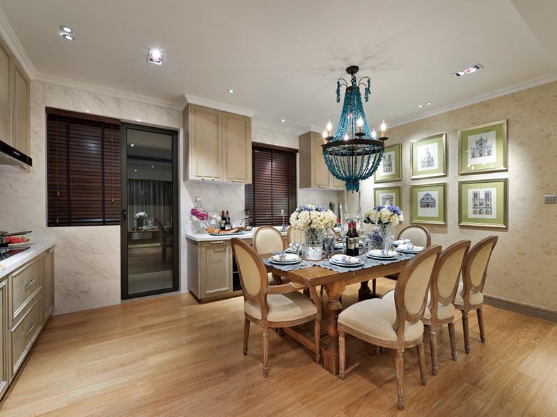 高雅清爽田园餐厅装饰效果图