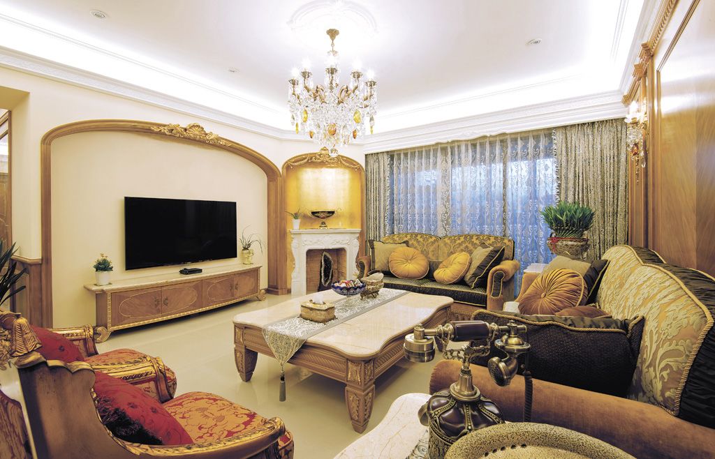 豪华东南亚风格客厅效果图