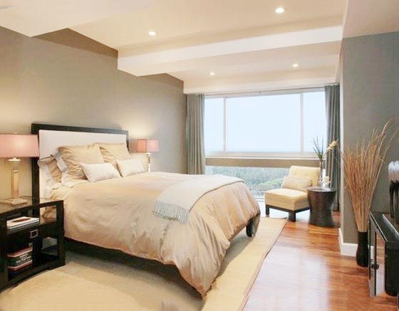 时尚简约卧室落地窗设计 - 效果图