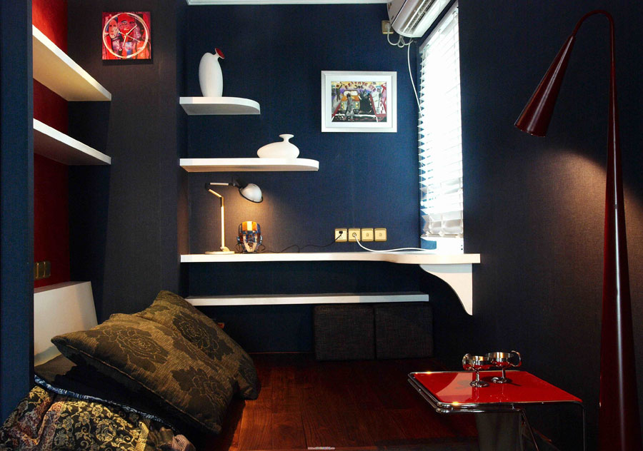 现代家装惬意休闲区创意背景墙效果图