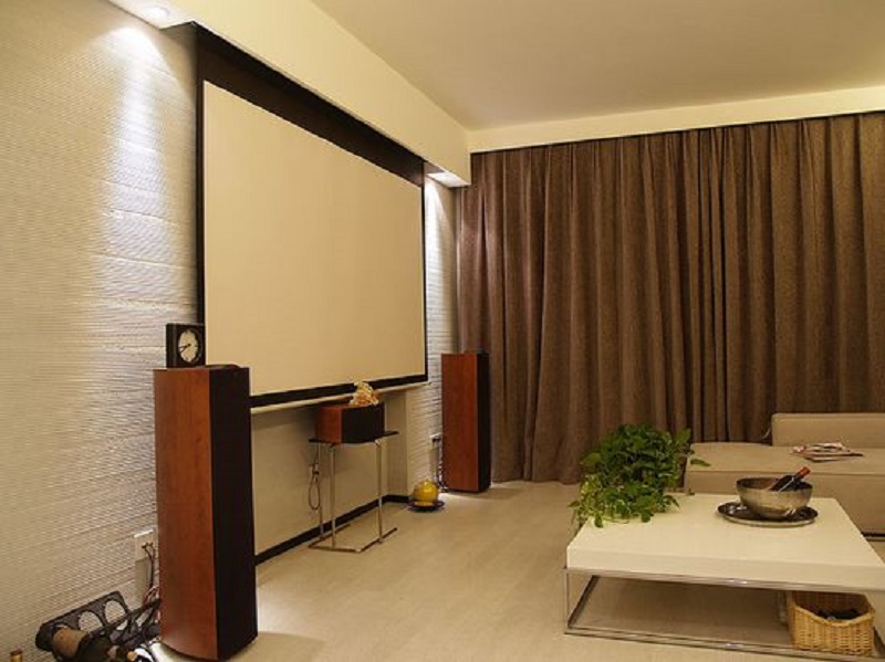 现代简约家庭影院影视墙效果图