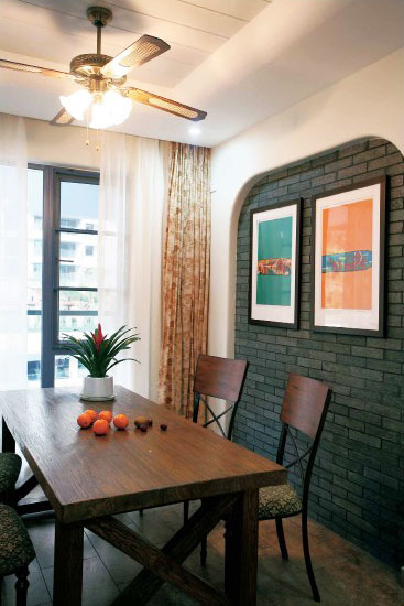 古朴田园风格餐厅背景墙设计欣赏图 古朴田园风格餐厅背景墙设计欣赏图