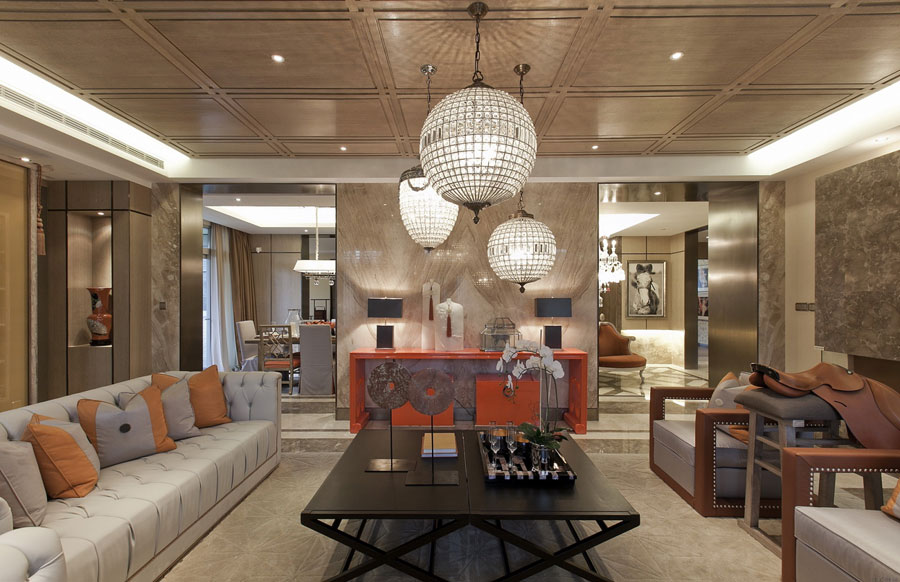 简欧文艺范混搭客厅效果图