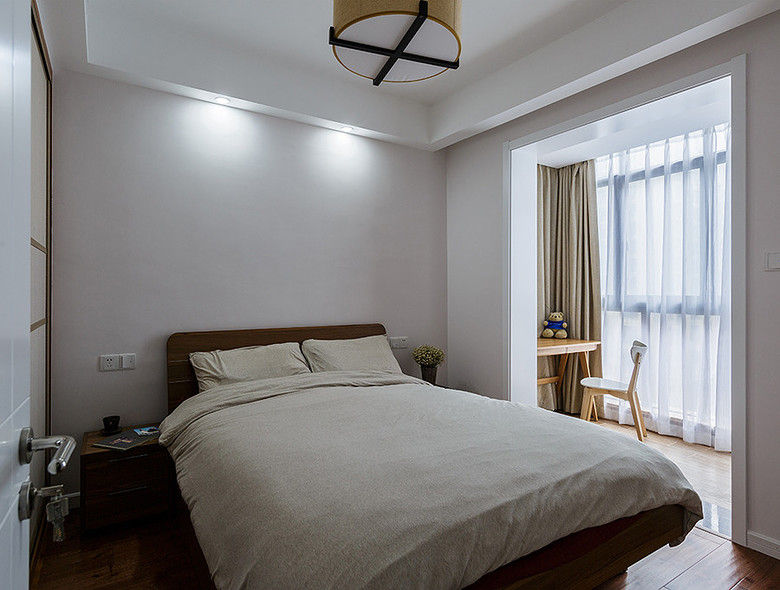 宁静日式原木和风儿童房过道设计效果图