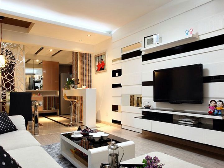 86平米时尚精美现代风格两居室内装潢效果图