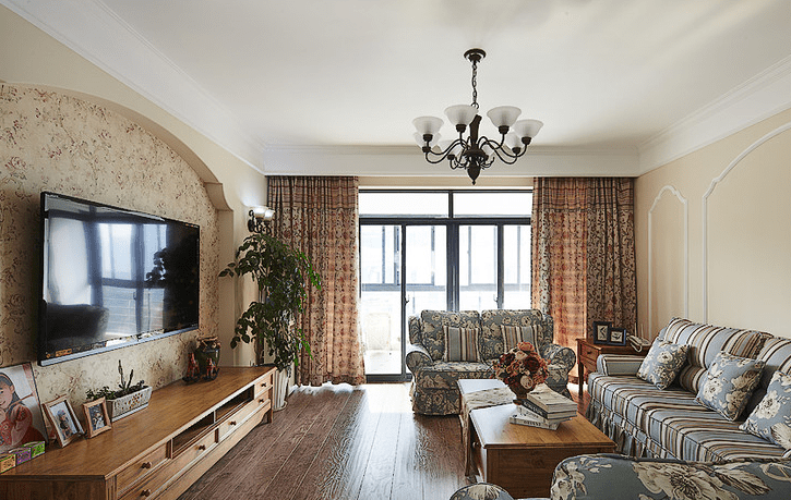 唯美自然英式田园风格客厅装潢欣赏图 - 效果图