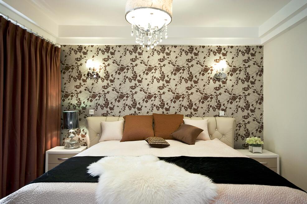 简约设计卧室壁纸效果图