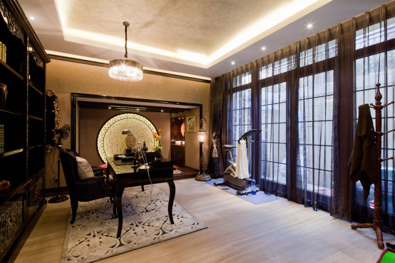 东南亚风情茶室榻榻米效果图