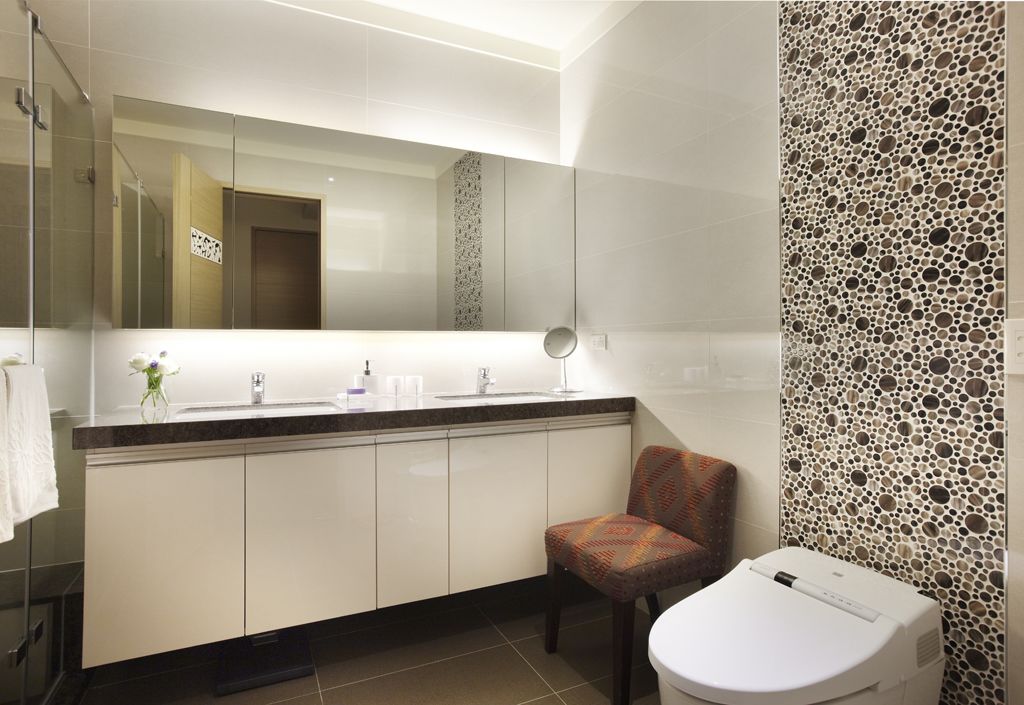 新古典卫生间 雨花石背景墙装饰图 - 效果图