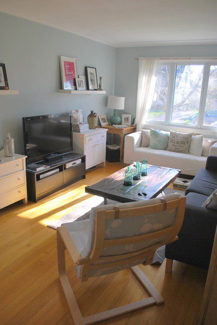 时尚简约客厅实木地板装饰图 - 效果图