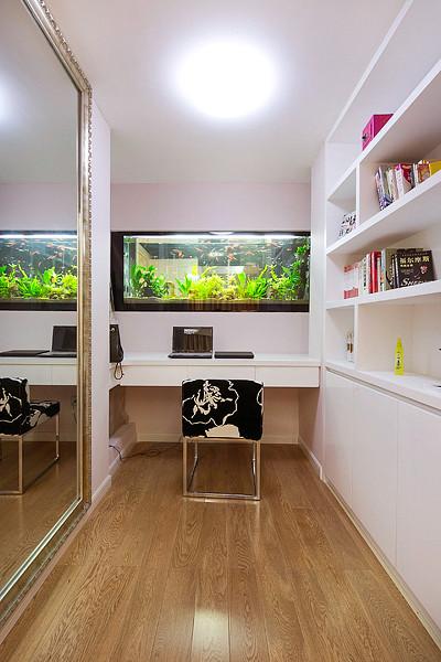 纯净简约书房鱼缸装饰 - 效果图