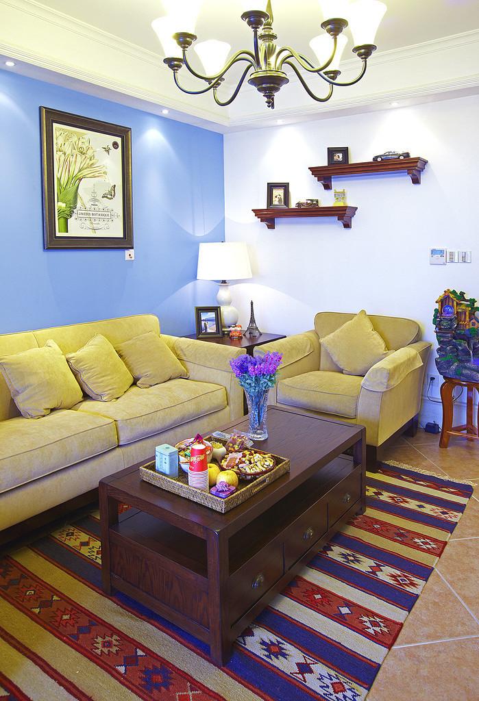 古朴地中海风格客厅茶几设计 - 效果图