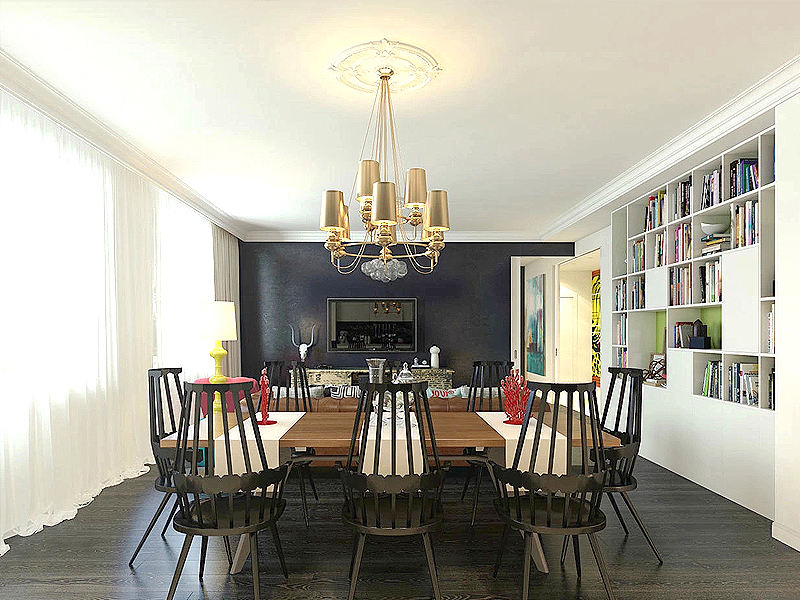 时尚摩登混搭二居室餐厅装潢效果图