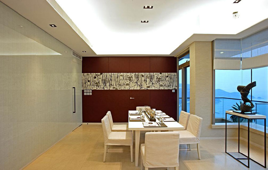 清新海景豪宅简约餐厅装修效果图 清新海景豪宅简约餐厅装修效果图