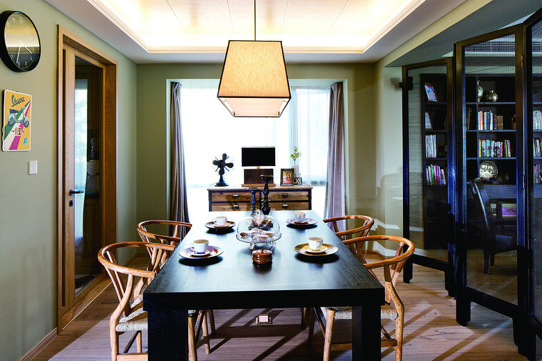 时尚复古摩登混搭风格餐厅装潢设计效果图