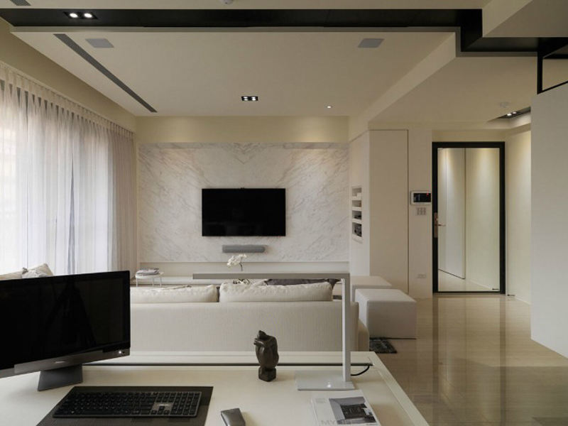 时尚简约风格客厅电视大理石背景墙案例图 时尚简约风格客厅电视大理石背景墙案例图