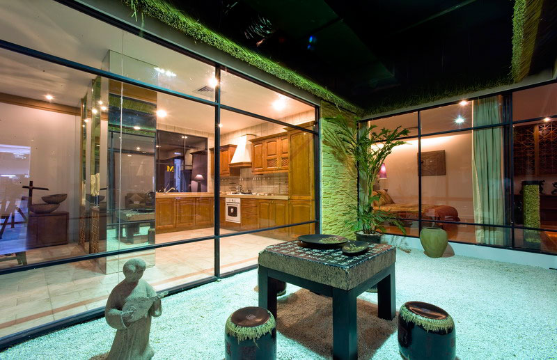 全方位玻璃隔断新中式榻榻米效果图 全方位玻璃隔断新中式榻榻米效果图