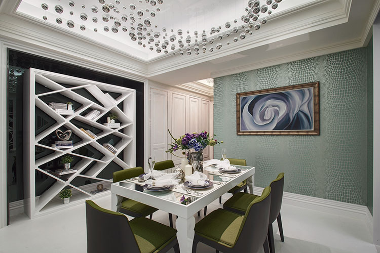 欧式餐厅创意隔断效果图