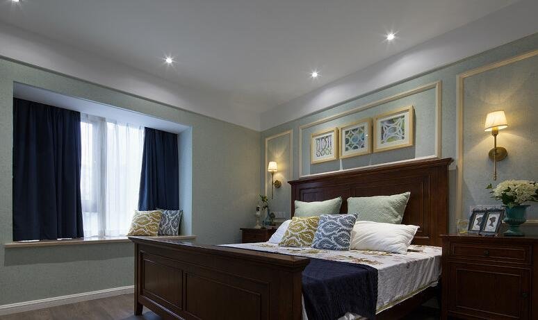 欧式石膏线条背景墙卧室效果图 欧式石膏线条背景墙卧室效果图