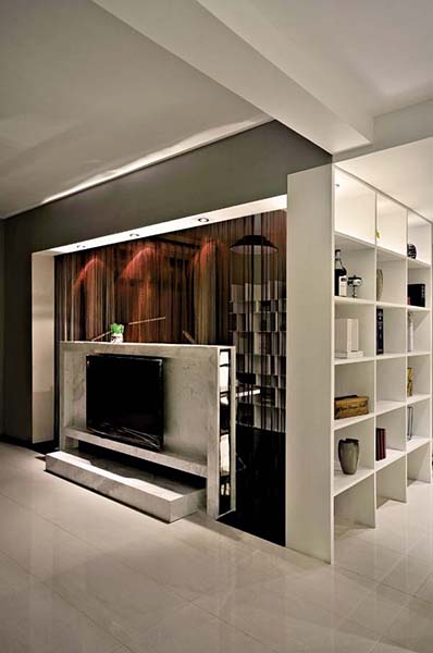 黑白时尚现代简约风客厅电视背景墙