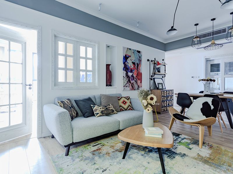 色彩明亮明亮北欧风格三居客厅搭配效果图