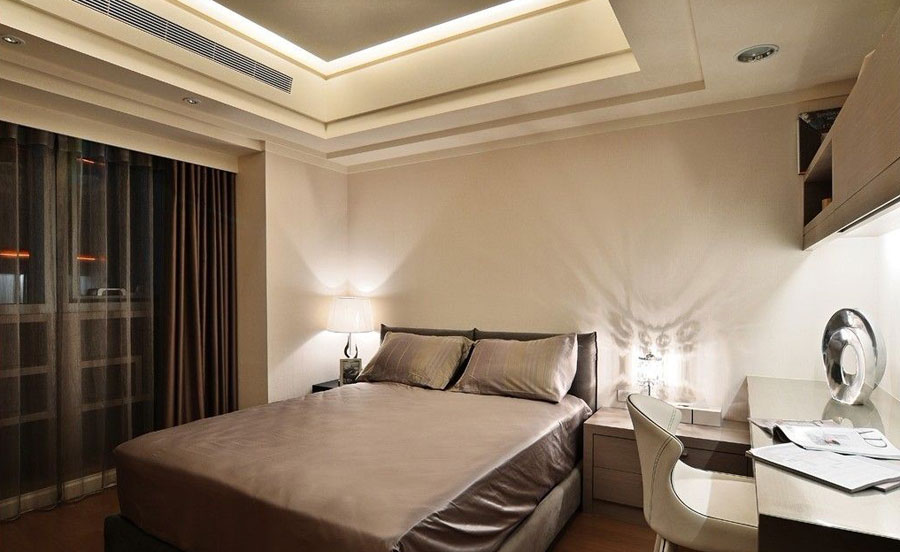 简约优雅卧室吊顶装修效果图