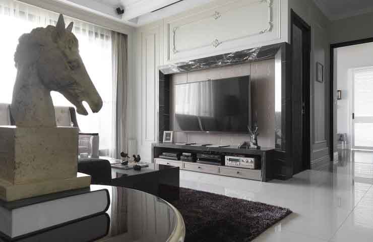 现代简欧时尚客厅电视背景墙设计装修 现代简欧时尚客厅电视背景墙设计装修