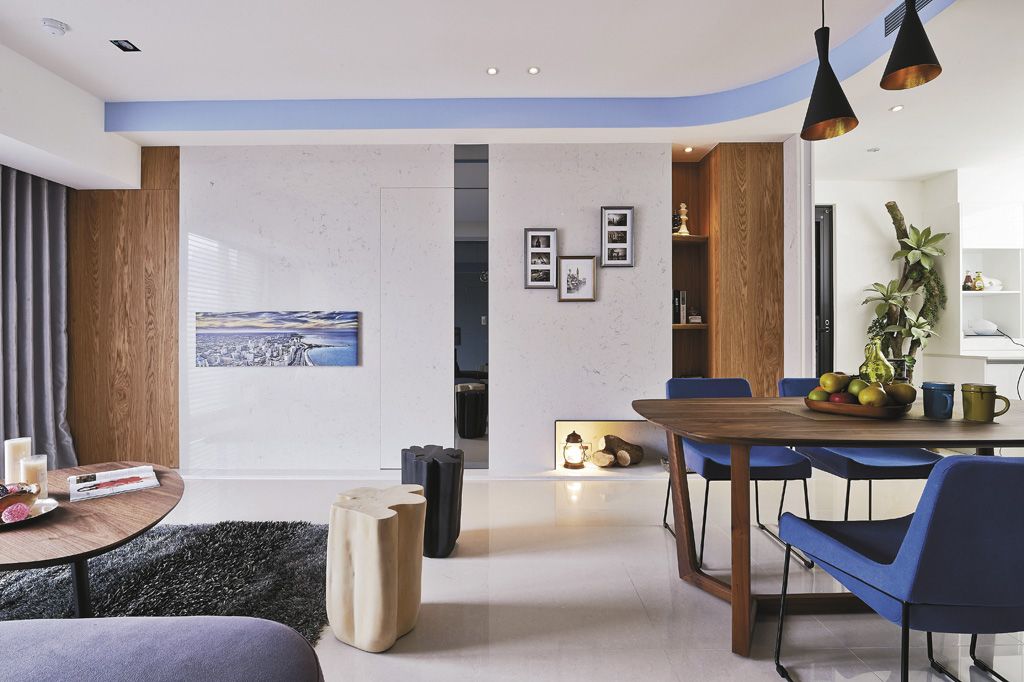 混搭风格家居背景墙设计 - 效果图