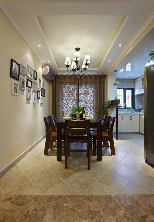 现代美式餐厨房隔断装修图 - 效果图