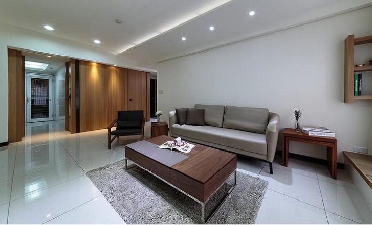 现代简约客厅实木桌设计 - 效果图