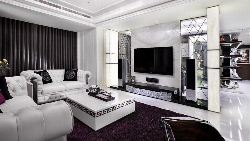 时尚豪华现代别墅客厅效果图