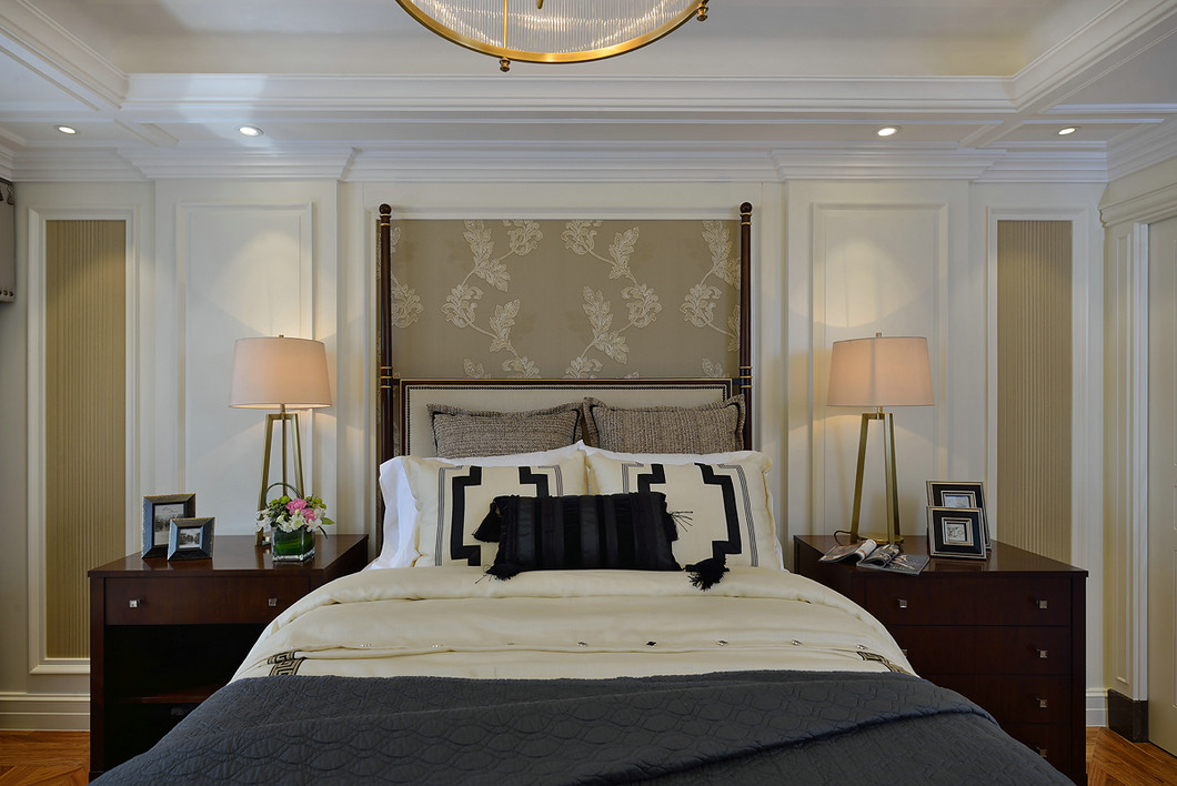 豪华美式混搭风卧室背景墙效果图 豪华美式混搭风卧室背景墙效果图