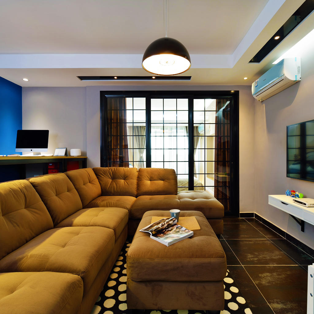 时尚混搭咖色系沙发效果图