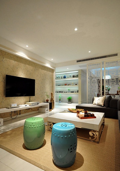 创意简约中式风格客厅局部布置欣赏图 创意简约中式风格客厅局部布置欣赏图