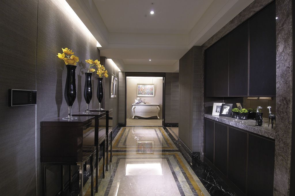 时尚现代过道 大理石地板装饰图 - 效果图