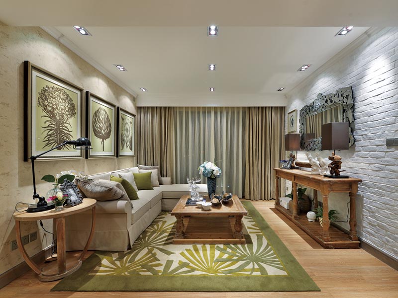 高雅清爽田园三居装潢设计效果图 高雅清爽田园三居装潢设计效果图