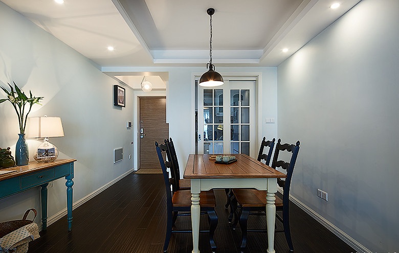 简洁北欧美式混搭风格餐厅装修图片 - 效果图