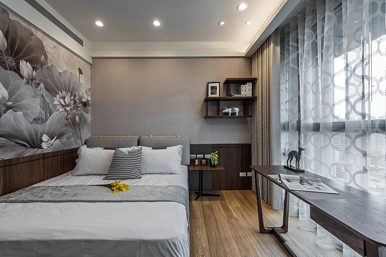 浪漫素雅现代卧室装饰设计效果图