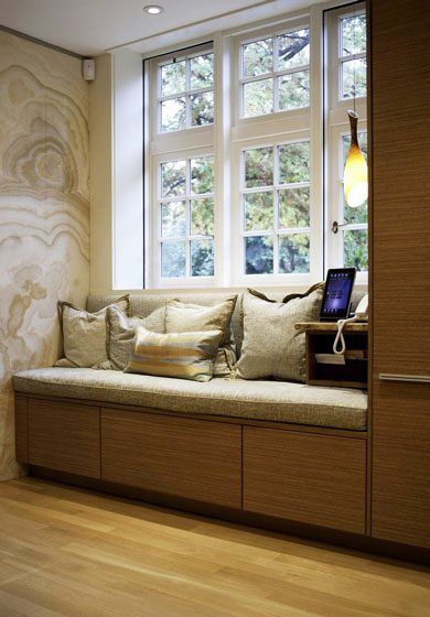 宜家美式家居 实木收纳柜飘窗效果图