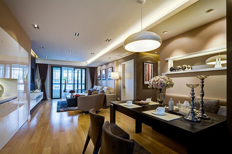 时尚现代三居客餐厅实例图 - 效果图