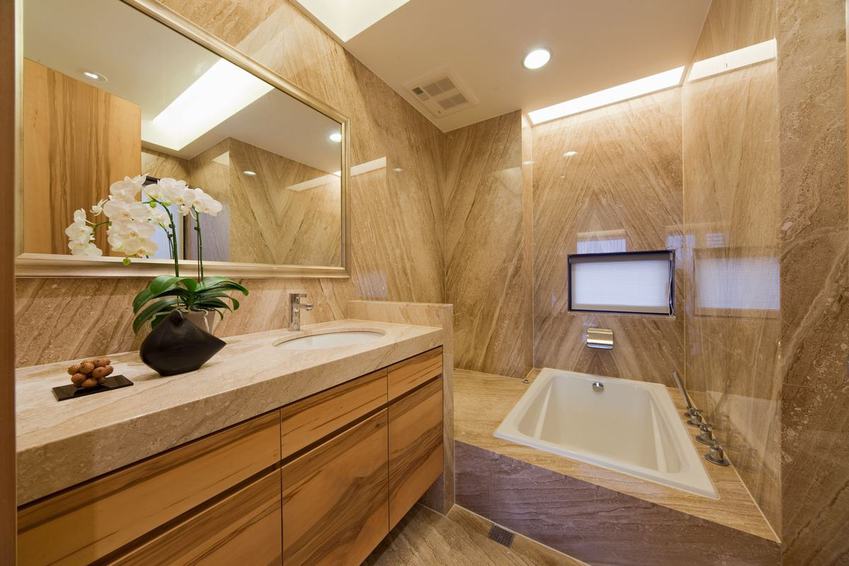 美式卫生间大理石装饰图 - 效果图